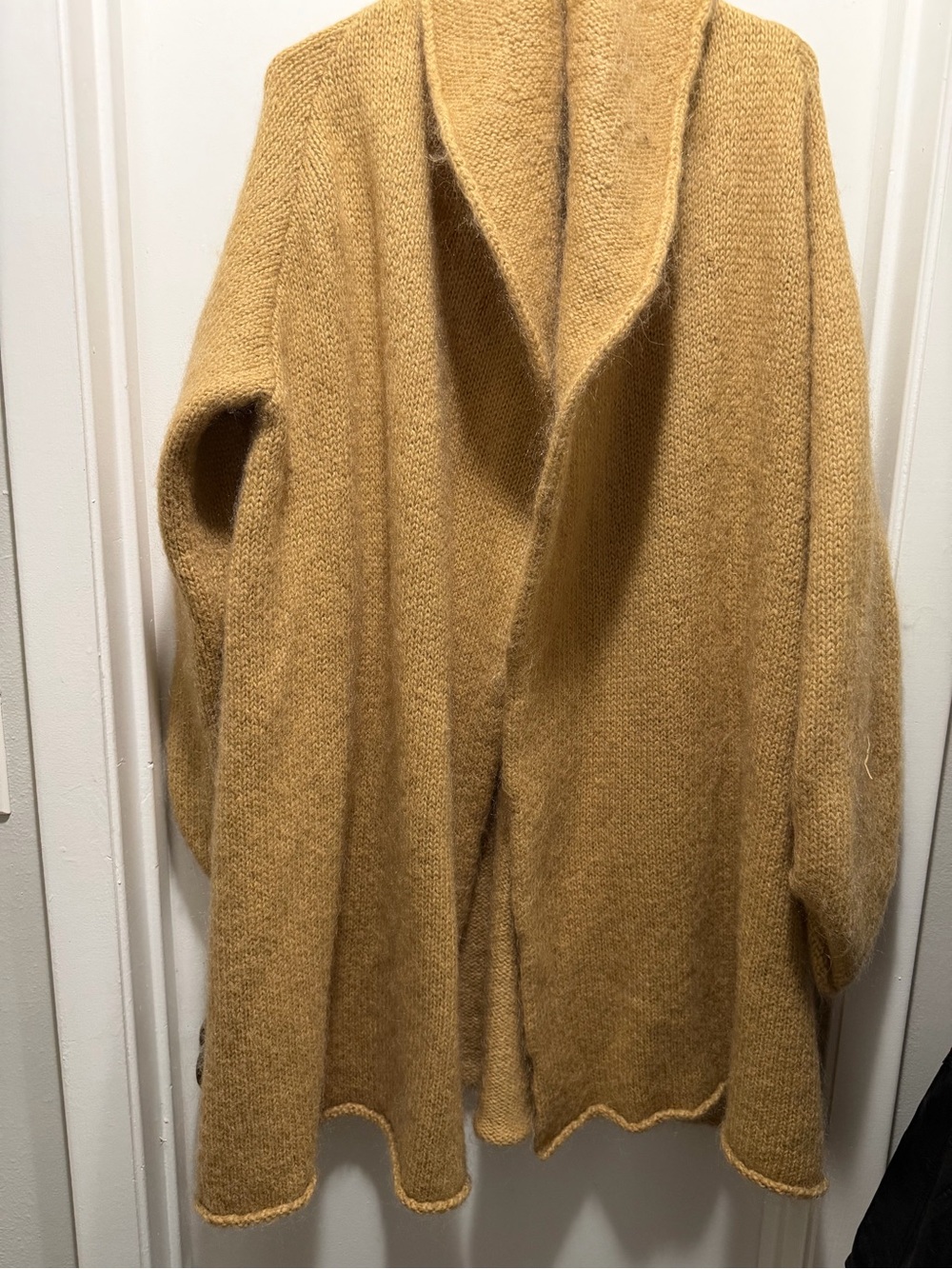 Soft Surroundings Mustard Teddy Open-Front Jacket